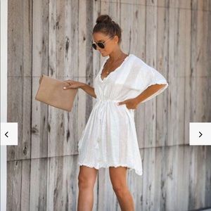 White and silver sequin cover-up